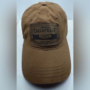Medium Brown CATERPILLAR 1925 Patch Baseball Hat w/ Hook & Loop Adjustable Back